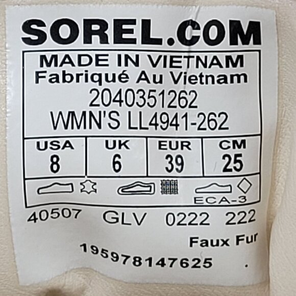 Sorel Brex Leather & Faux Shearling Women's Beige Cream Boots US Size 8 NWT - Picture 10 of 10